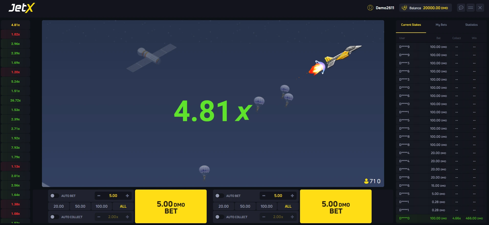 JetX Crash Game Banner von SmartSoft