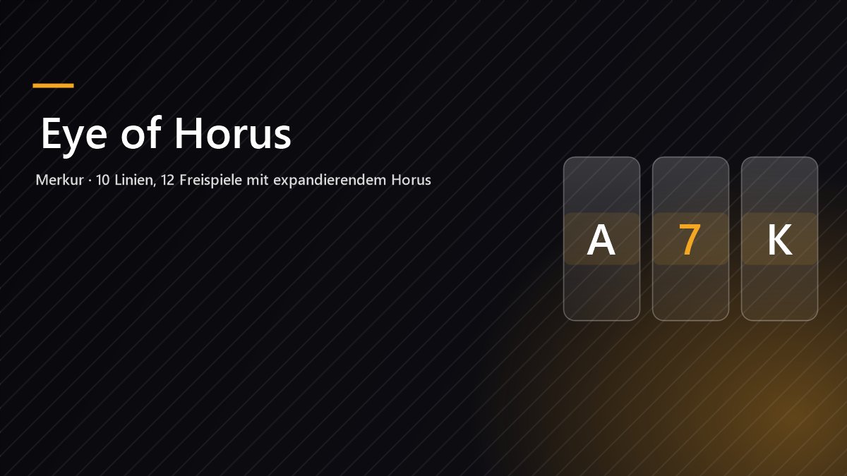 Eye of Horus Slot Banner — Merkur Ägypten-Klassiker mit expandierendem Horus-Symbol